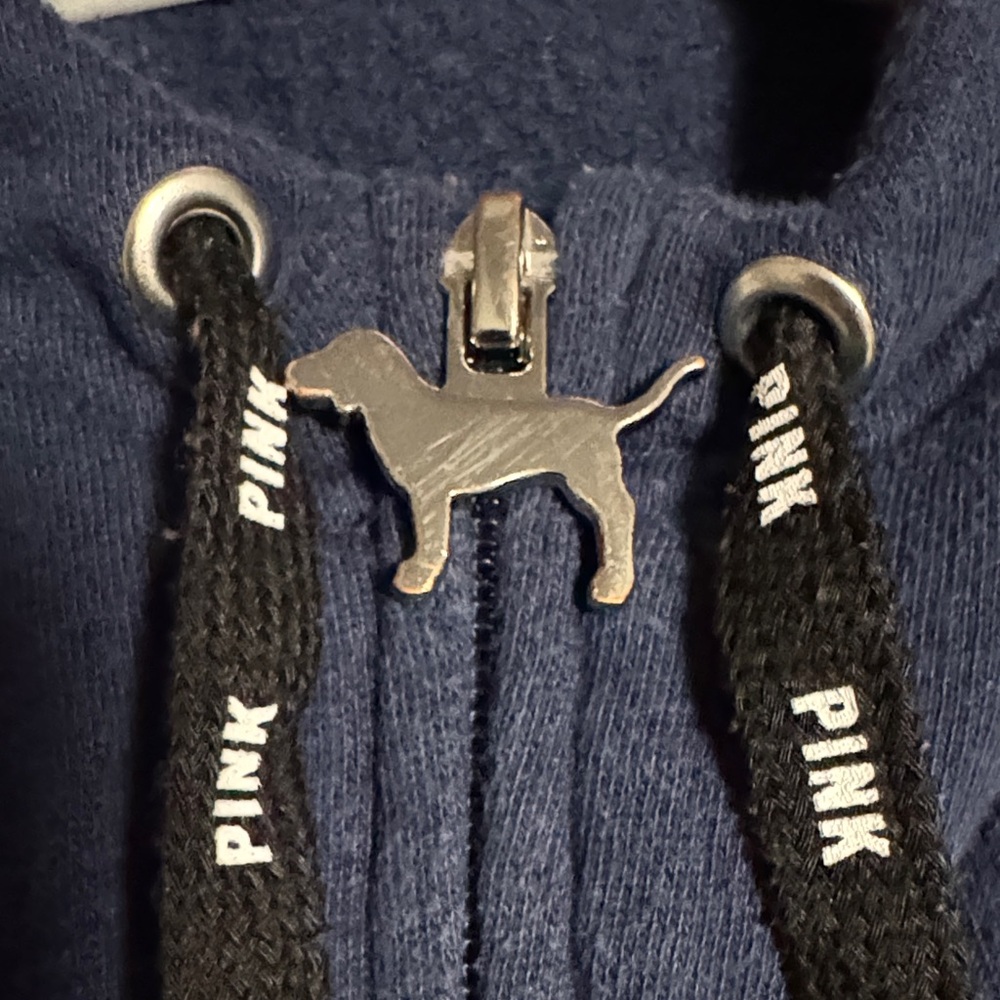 PINK Victoria's Secret Kids Blue Hoodie Jacket - Picture 5 of 9